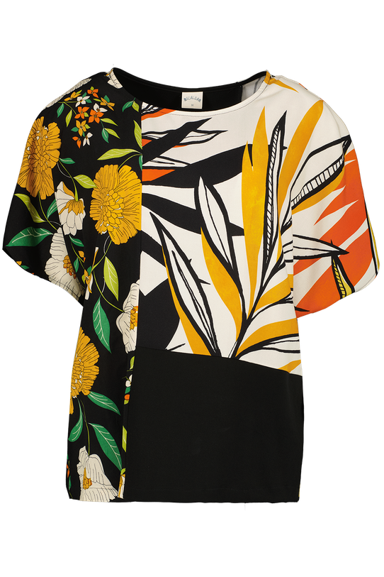 Patchworkowe kimono z krótkim rękawem w rozmiarze 38