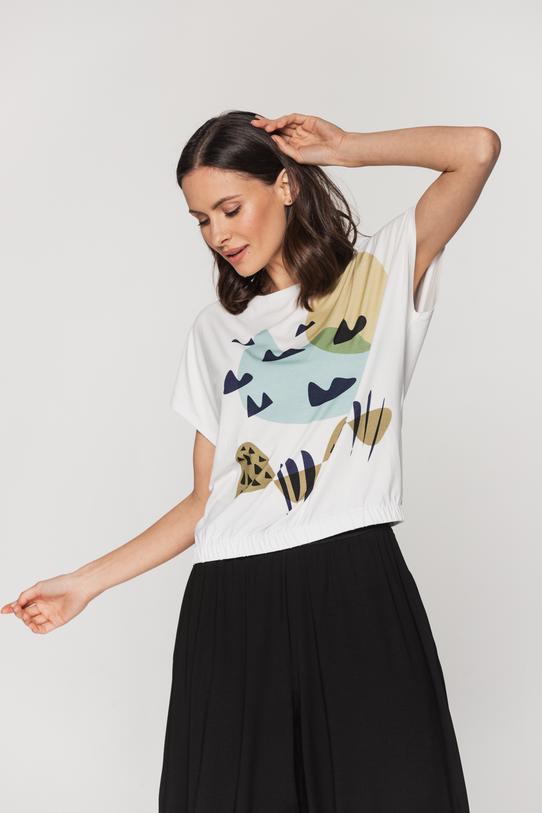 Bluzka z kimonowym krótkim rękawem - 3