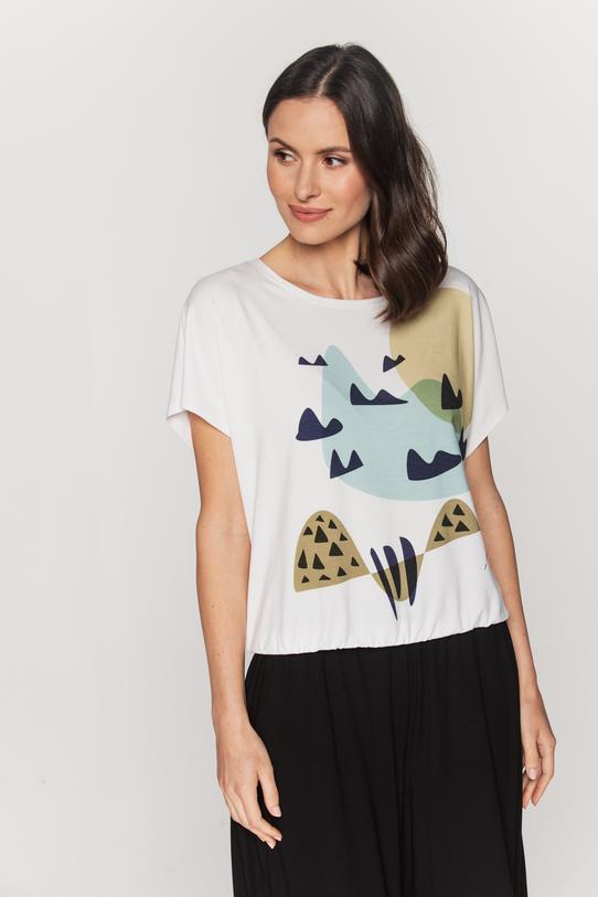 Bluzka z kimonowym krótkim rękawem - 4