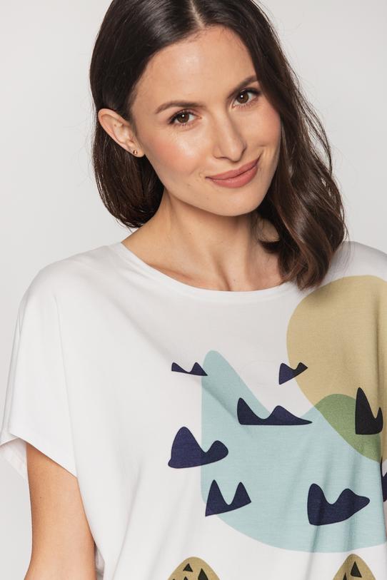 Bluzka z kimonowym krótkim rękawem - 6