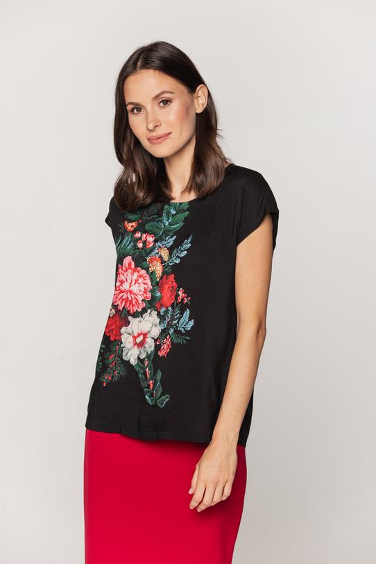 Bluzka z kwiatową aplikacją - 2
