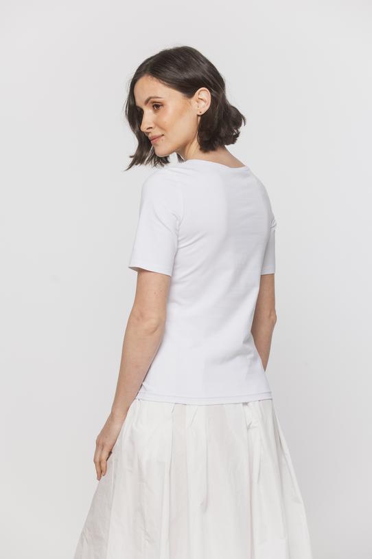 Bawełniana bluzka z aplikacją kwiatową - 5