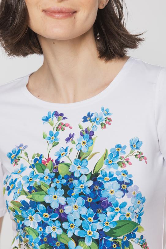 Bawełniana bluzka z aplikacją kwiatową - 6