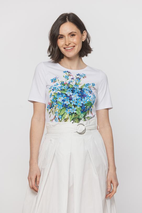 Bawełniana bluzka z aplikacją kwiatową - 2