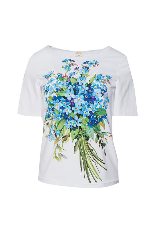 Bawełniana bluzka z aplikacją kwiatową - 1