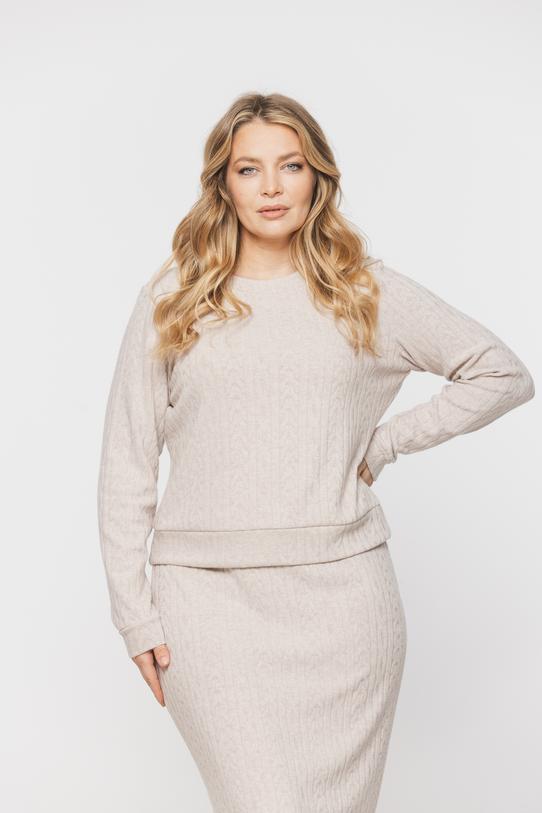 Wizualizacja Bluzka z dzianiny sweterkowej z ozdobnymi złotymi guzikami