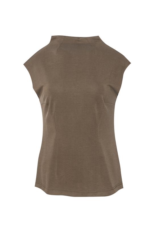 Bluzka z dzianiny w kolorze ciemnej oliwki - 1