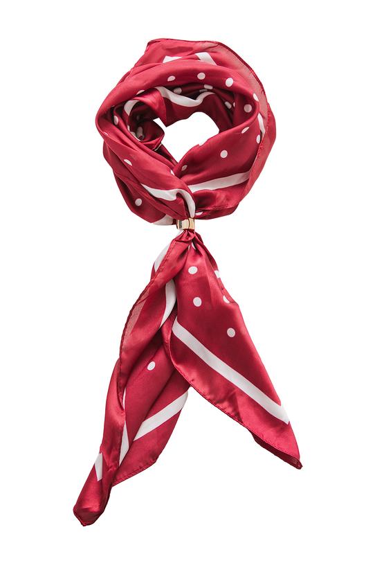 Wizualizacja Bordowa satynowa apaszka w kropki