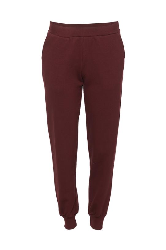 Bordowe sportowe spodnie z dzianiny bawełnianej - 1