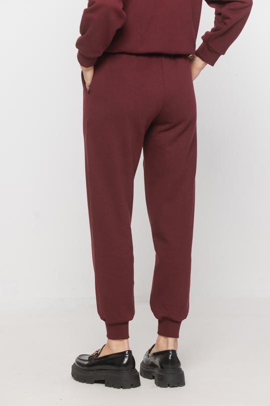 Bordowe sportowe spodnie z dzianiny bawełnianej - 3