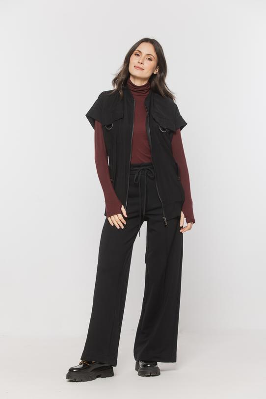 Bordowy lekki golf z domieszką wełny - 2