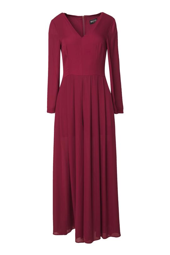 Bordowy zwiewny kombinezon z długim rękawem - 1