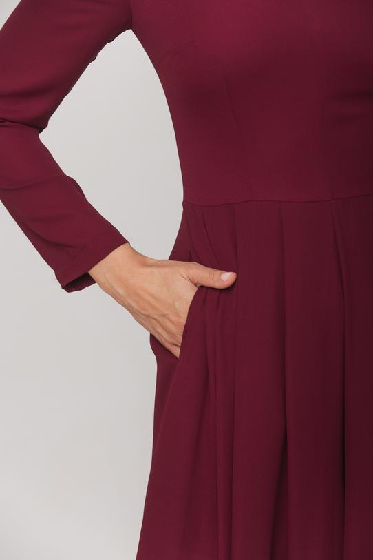 Bordowy zwiewny kombinezon z długim rękawem - 4