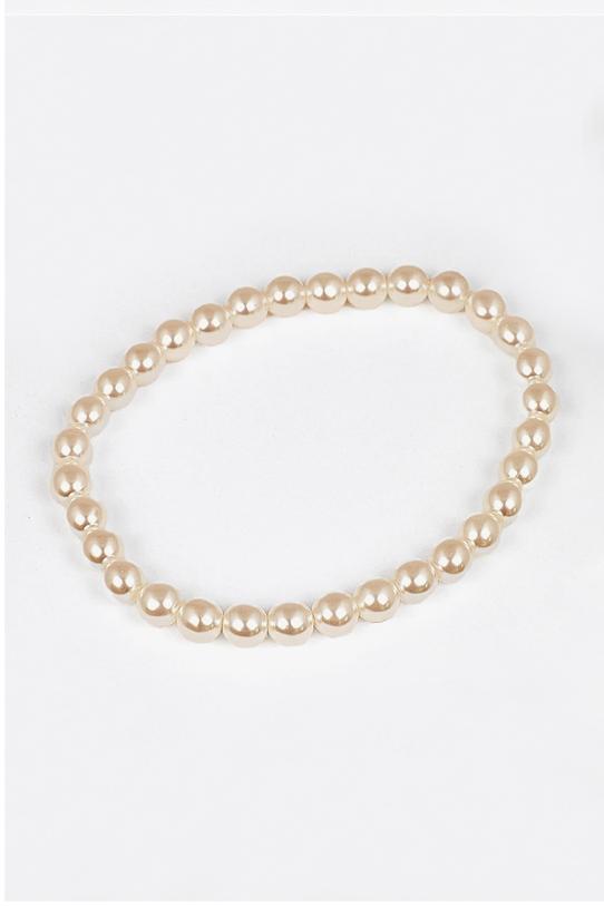 Wizualizacja Subtelna bransoletka z pastelowych różowych perełek