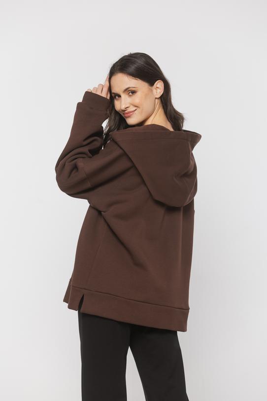 Brązowa oryginalna bluza oversize ze sznurowaniem - 3