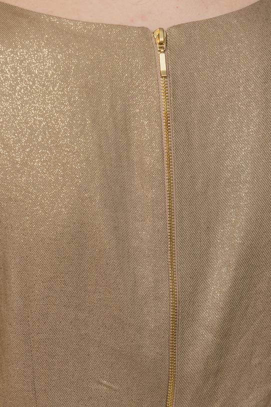 Brokatowa złota sukienka o klasycznym kroju - 4