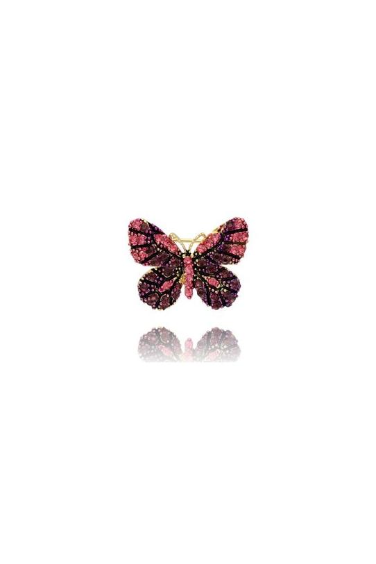 Wizualizacja Urocza różowa broszka motyl