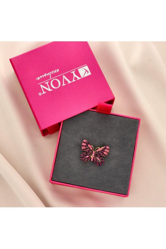 Urocza różowa broszka motyl - 1