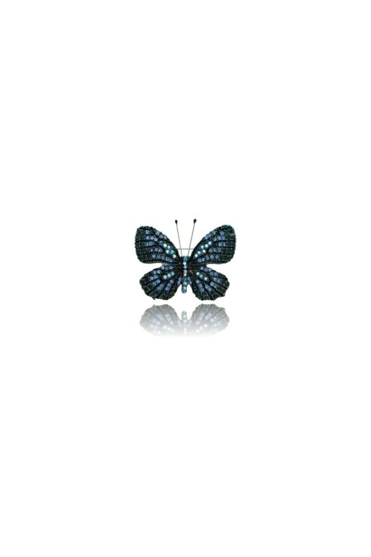 common:product-alt-prefix An elegant butterfly brooch with blue cubic zirconia stones