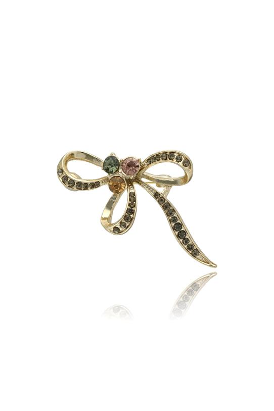 Wizualizacja Subtelna złota broszka z cyrkoniami