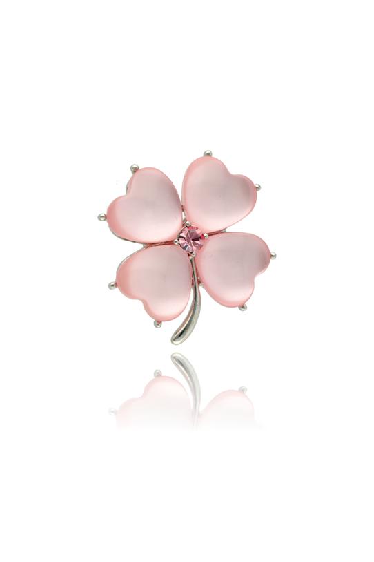 Wizualizacja Pastelowa broszka koniczyna z perłowym połyskiem