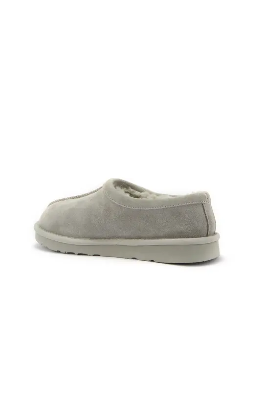 Wsuwane ocieplane półbuty z popielatej skóry zamszowej - 2