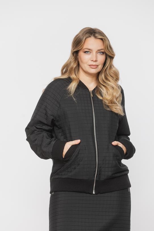 Casualowa pikowana bomberka z praktycznymi kieszeniami - 2