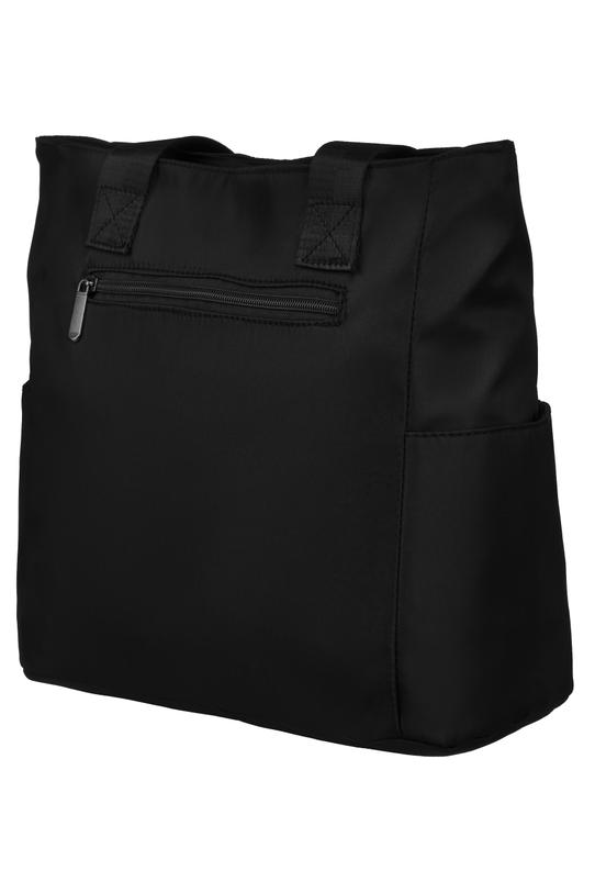 Casualowa pojemna torba z czarnej wysokogatunkowej tkaniny - 2