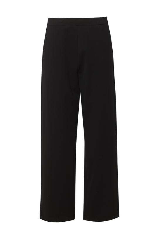 Casualowe czarne spodnie z dzianiny o prostej nogawce - 1