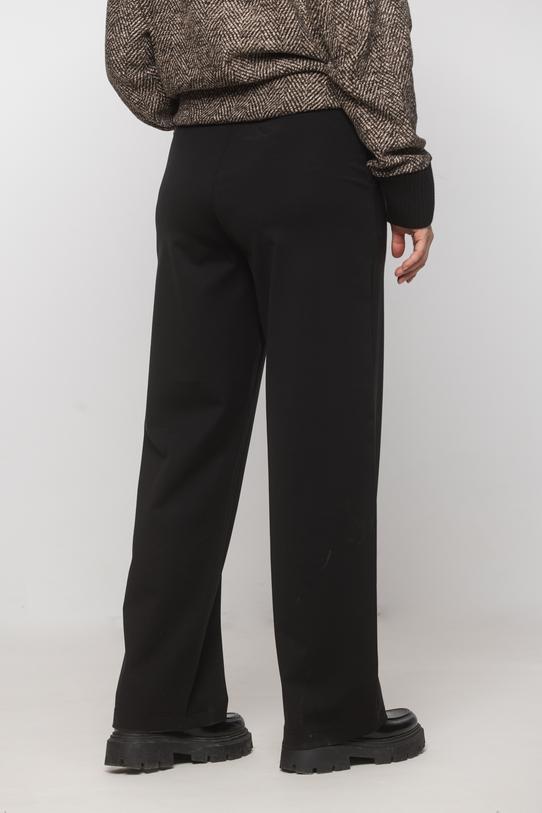 Casualowe czarne spodnie z dzianiny o prostej nogawce - 3