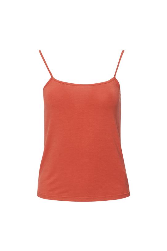 Ceglany top z dzianiny wiskozowej - 1