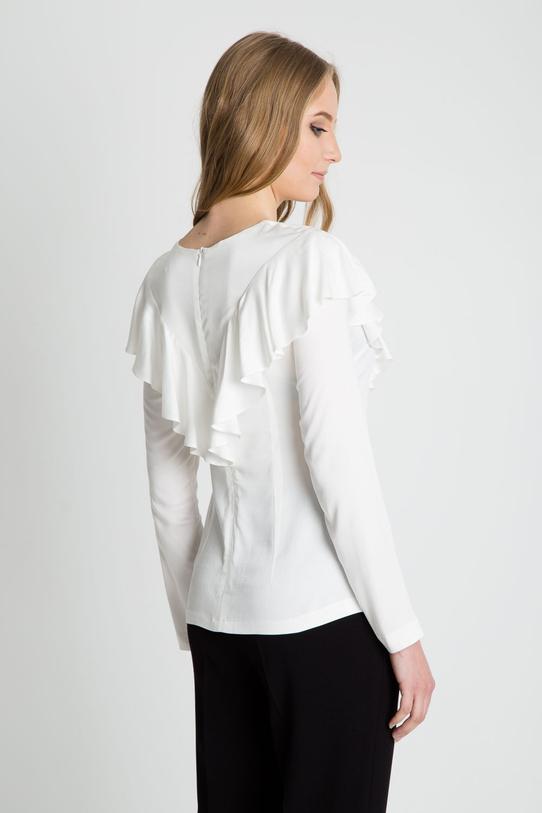 Bluzka w kolorze ecru z ozdobną falbaną - 3