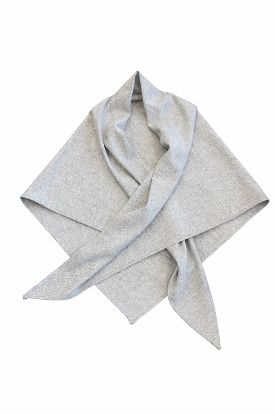 Wizualizacja Trójkątna wełniana chusta z melanżowej tkaniny