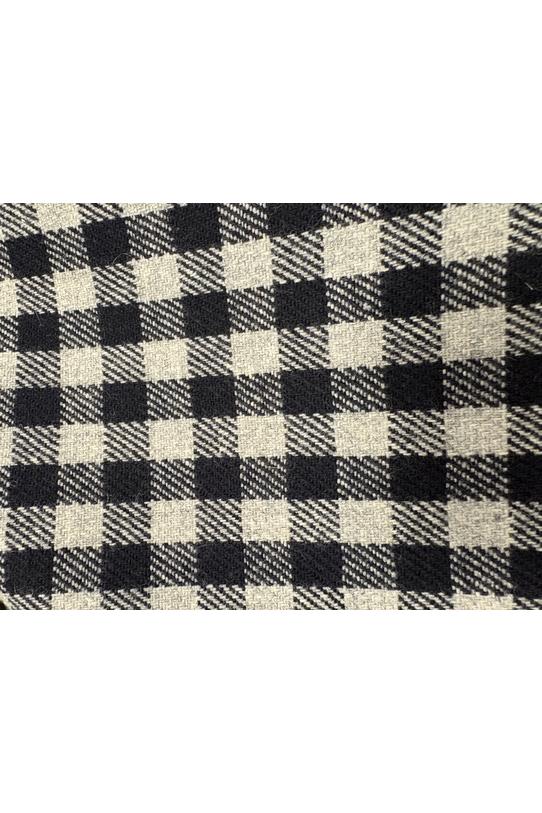 Trójkątna wełniana chusta w czarno-szarą kratkę - 2