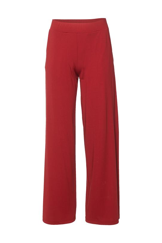 Ciemnoczerwone dzianinowe spodnie z wygodnymi kieszeniami - 1