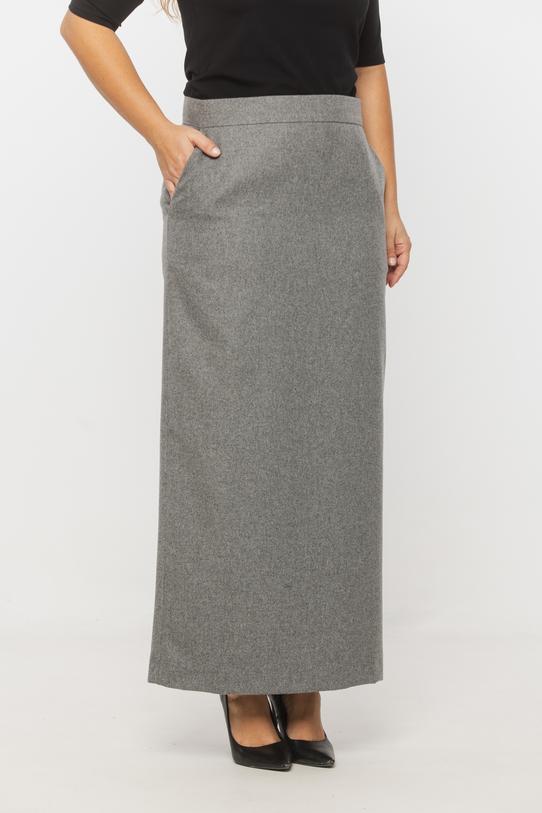 Ciepła szara spódnica z domieszką wełny - 2