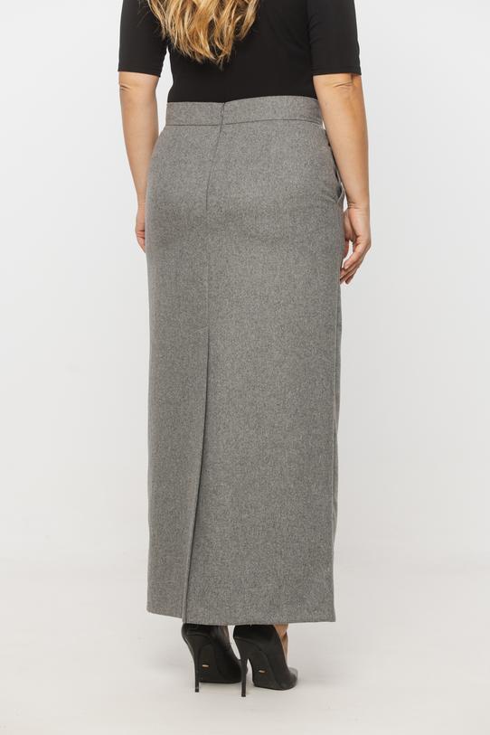 Ciepła szara spódnica z domieszką wełny - 3