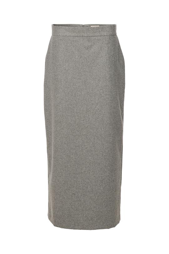 Ciepła szara spódnica z domieszką wełny - 1