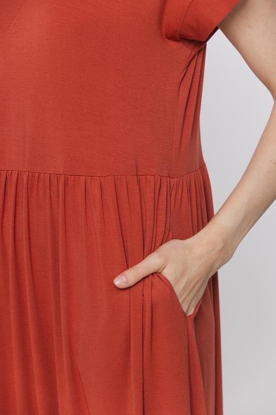 Codzienna dzianinowa sukienka z dekoltem w serek - 5