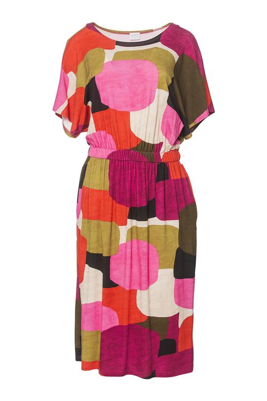 Codzienna kolorowa sukienka z elastyczną talią - 1