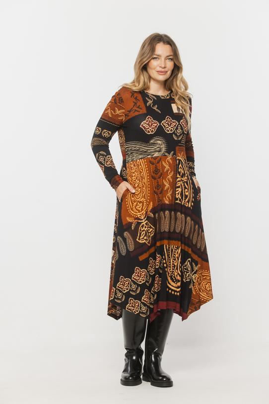 Wizualizacja Codzienna sukienka z dzianiny w brązowej tonacji