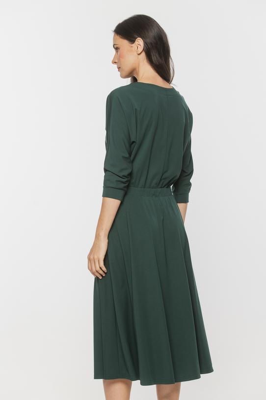 Codzienna sukienka z rękawem kimono i elastyczną talią - 3