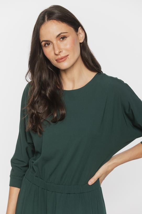 Codzienna sukienka z rękawem kimono i elastyczną talią - 4