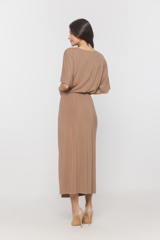 Codzienna wygodna sukienka z gumką w talii - 2