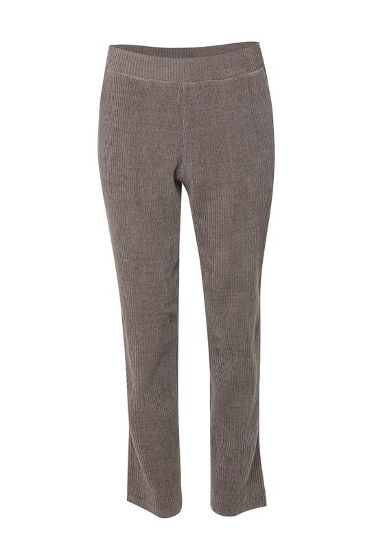 Codzienne spodnie z prążkowanej szarej dzianiny - 1