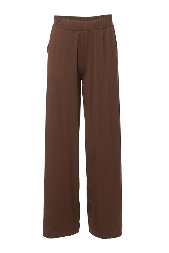 Codzienne wygodne spodnie z brązowej dzianiny - 1