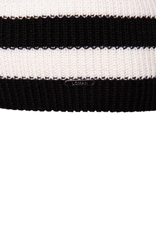 Wełniana czapka w biało-czarne paski - 1