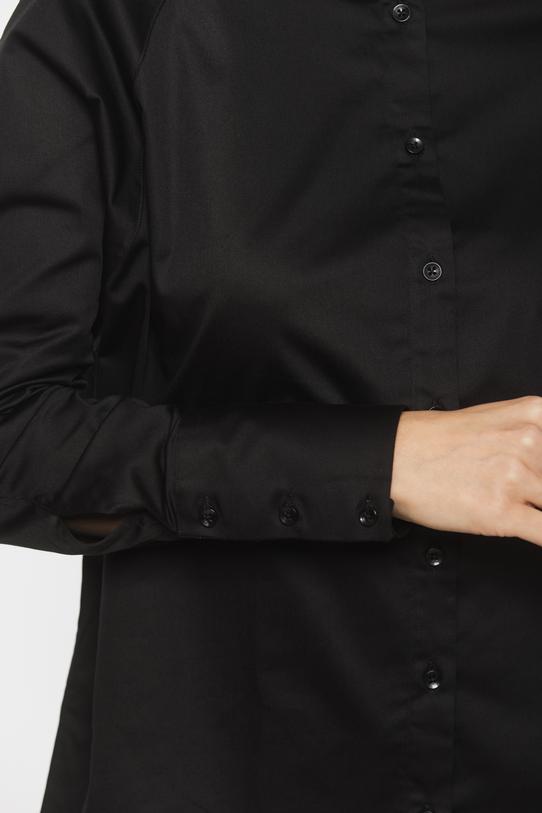 Czarna bawełniana koszula z reglanowym rękawem - 5