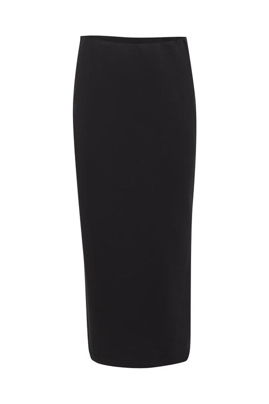 Czarna dzianinowa spódnica ołówkowa z ozdobnym zamkiem - 1