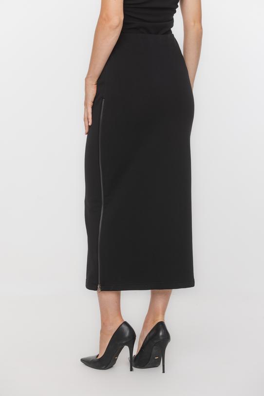Czarna dzianinowa spódnica ołówkowa z ozdobnym zamkiem - 3